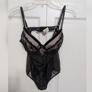 Jessica Simpson Black Lace Push-Up Bodysuit
